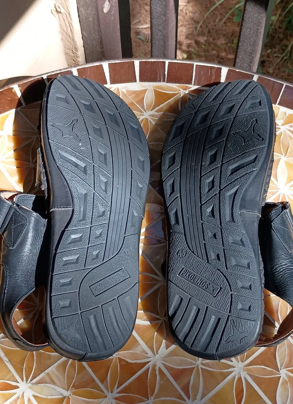 PIKOLINOS Black Leather Men's Sandals Size 45
